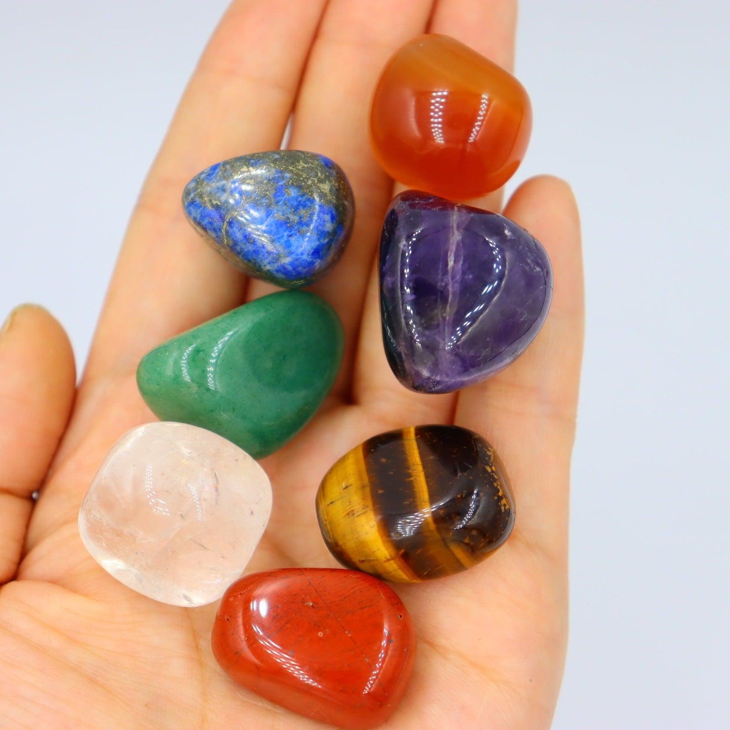7 Chakra Heilsteine – Natürliches Edelstein-Set für Yoga, Meditation & Energiearbeit