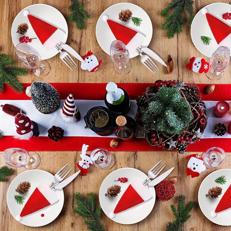 10-teiliges Mini-Weihnachtsmann-Hut-Besteckset – Festliche Tischdekoration - BTSCreativ