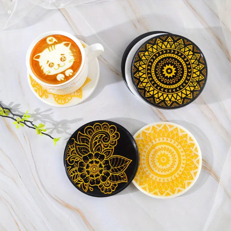 2er-Set Mandala-Silikonformen für Untersetzer – Filigrane Blüten- & Blattmotive für kreative DIY-Projekte