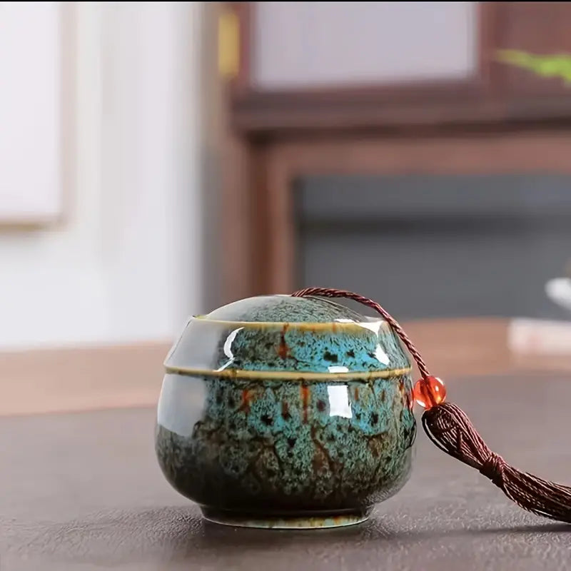 Keramik-Aufbewahrungsglas mit Deckel – Vintage-Design, handgefertigt & einzigartig