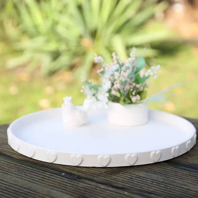 Große runde Silikonform mit Herzdekor – Für DIY-Schmuck, Seifen, Deko & Gießprojekte