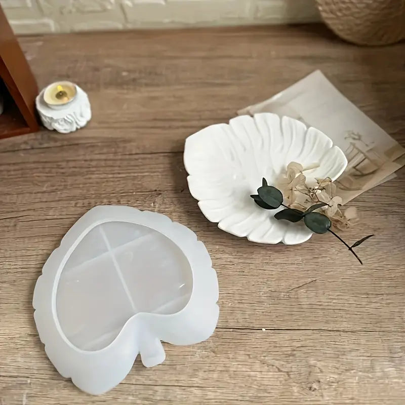 Silikonform „Blattdesign“ – Für Schmucktabletts, Kerzenhalter & Resin-Organizer