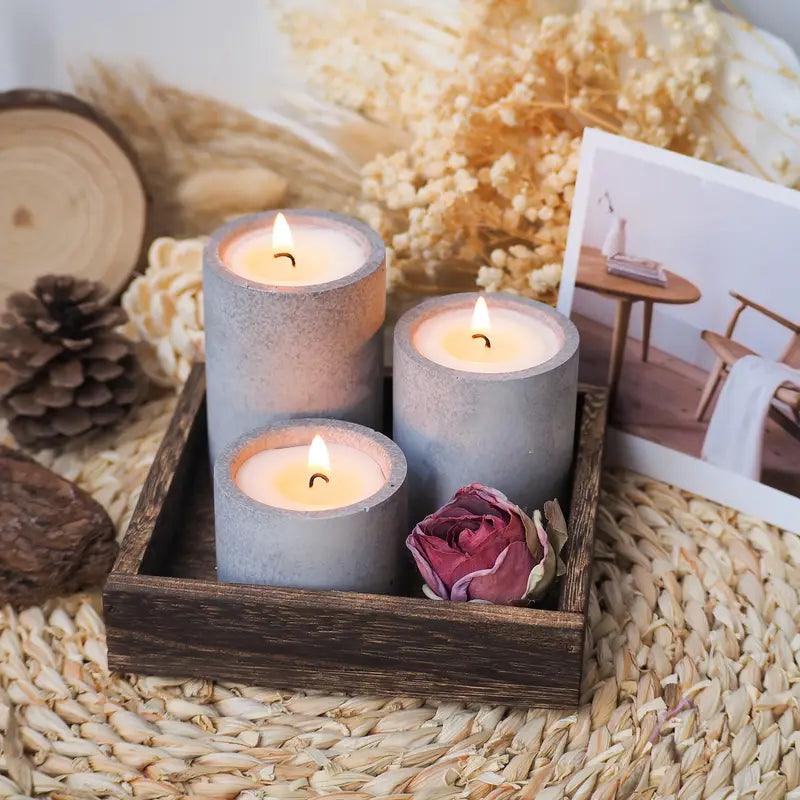 4-teiliges Silikonform-Set für DIY-Kerzenhalter & Tabletts