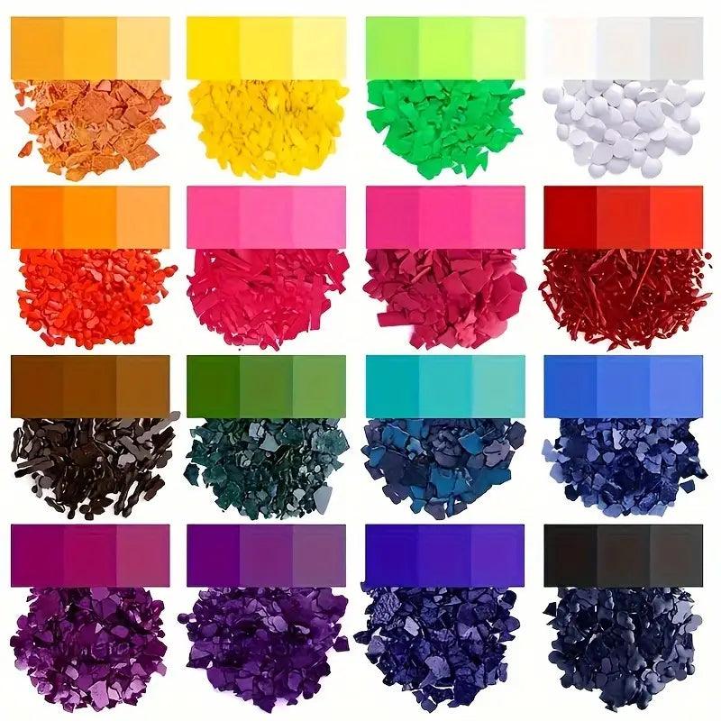 16-Farben Kerzenfärbeflocken Set