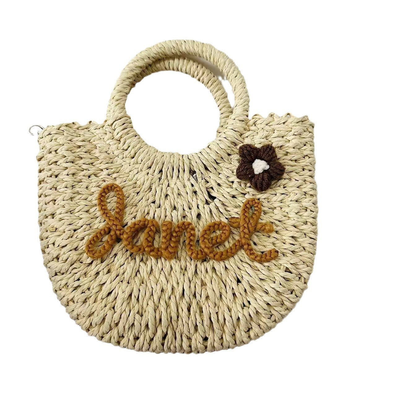 Personalisierte Strohtasche „Seaside Vibes“ – Handgefertigt & naturverbunden