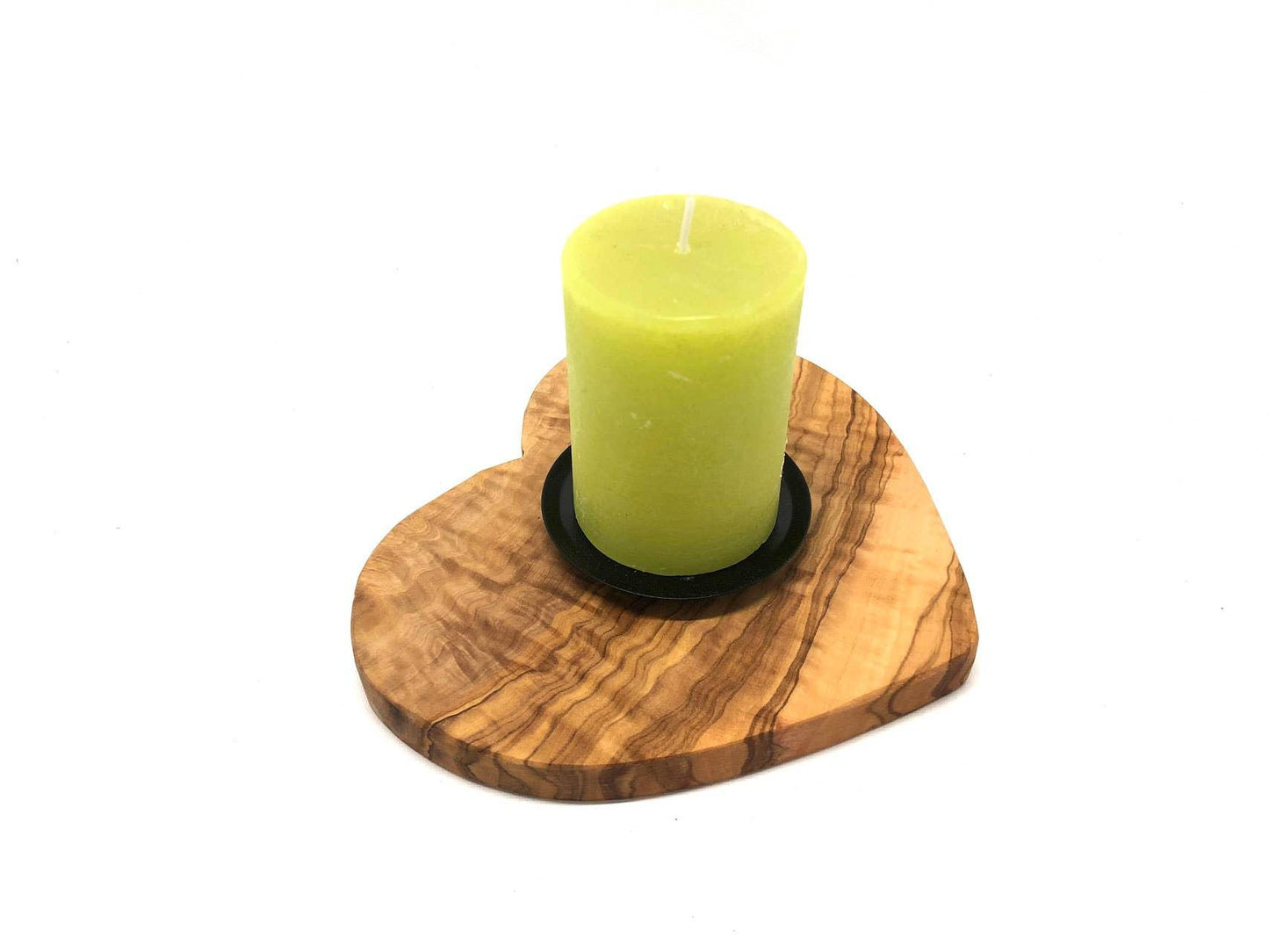 Kerzenhalter in Herzform aus Olivenholz - BTSCreativ