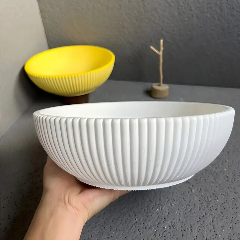 Silikonform für dekorative Schalen – Rillenstruktur (wahlweise Ø 20,4 cm oder Ø 25,2 cm)