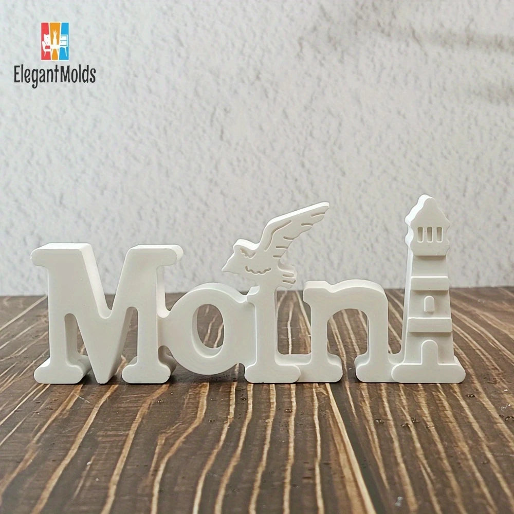 Silikonform „Moin“ mit Leuchtturm & Möwe – Norddeutscher Charme für DIY-Dekorationen
