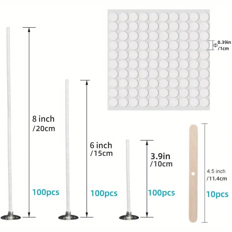 Vielseitiges DIY-Kerzendocht-Set – 410-teilig für rauchfreie Kerzenherstellung - BTSCreativ