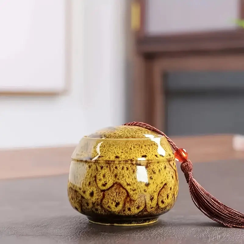 Keramik-Aufbewahrungsglas mit Deckel – Vintage-Design, handgefertigt & einzigartig