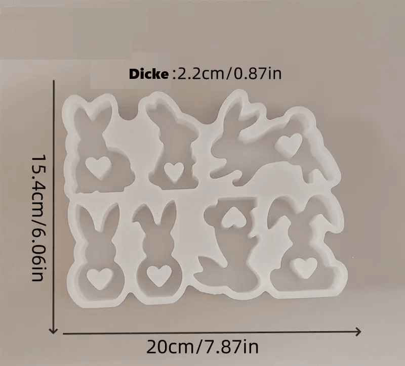 Silikonform mit 7 verschiedenen Hasenmotiven – Perfekt für DIY-Kerzen - BTSCreativ