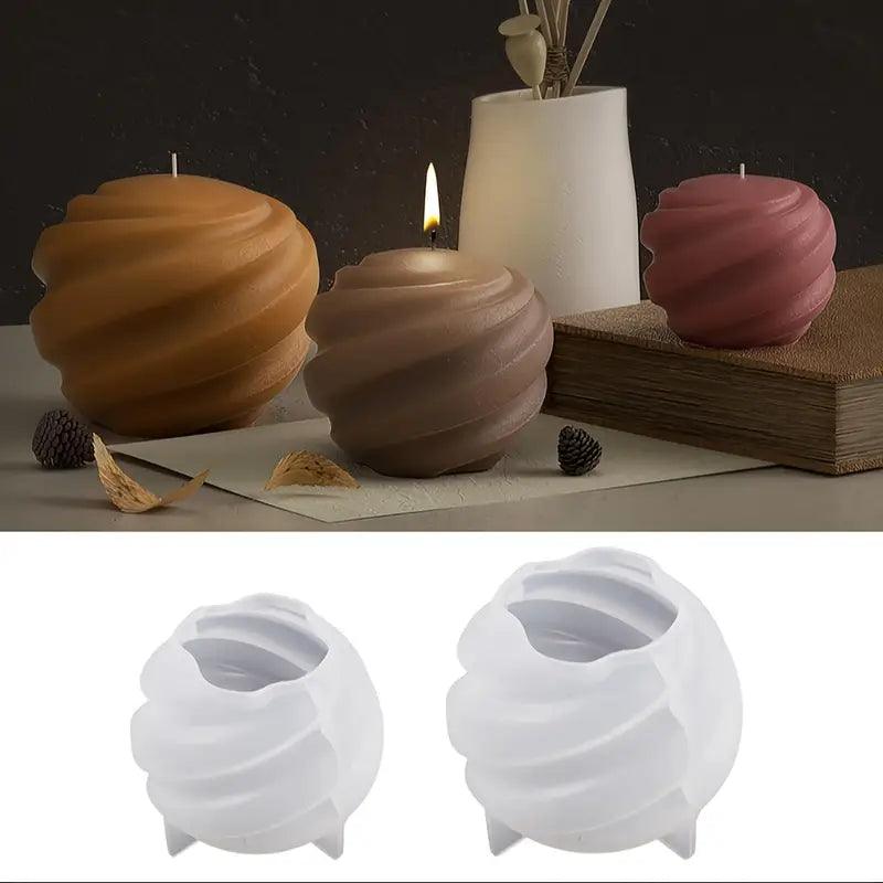 2er-Set Wellenkerzenharzform – Spiral-Kerzenform für kreative DIY-Projekte - BTSCreativ