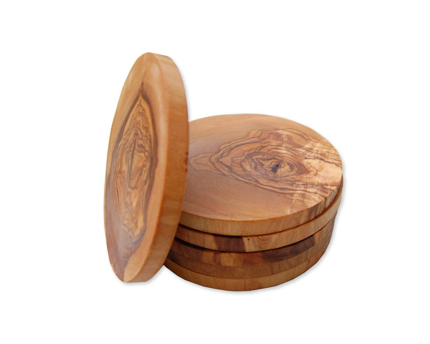 Runder Untersetzer aus Olivenholz – Ø 12 cm 6er-Set