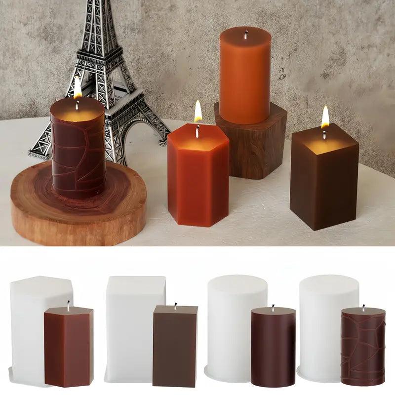 Silikonform-Set für kreative DIY-Projekte – 4-teiliges Set für Stumpenkerzen - BTSCreativ
