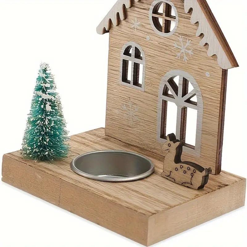 Weihnachtlicher Holz-Kerzenhalter – Festliche Dekoration für die Feiertage - BTSCreativ