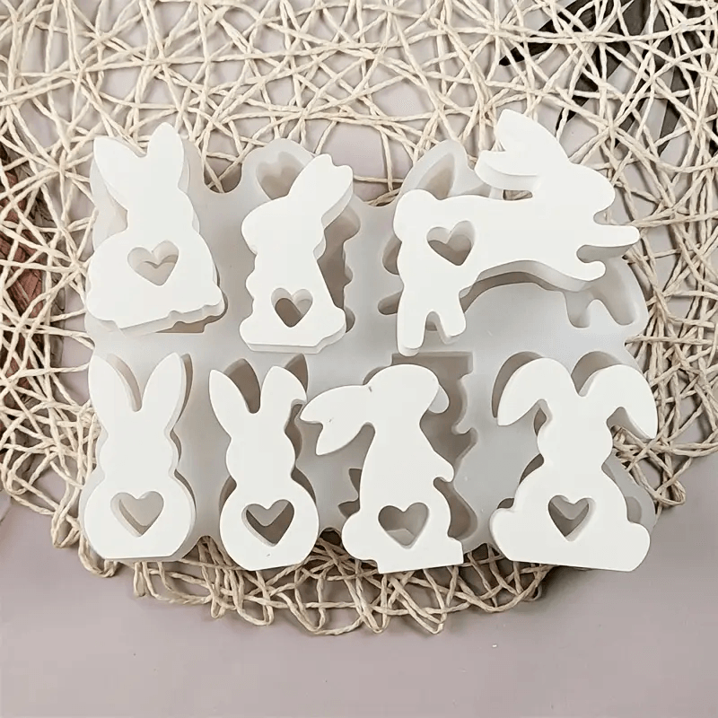 Silikonform mit 7 verschiedenen Hasenmotiven – Perfekt für DIY-Kerzen - BTSCreativ