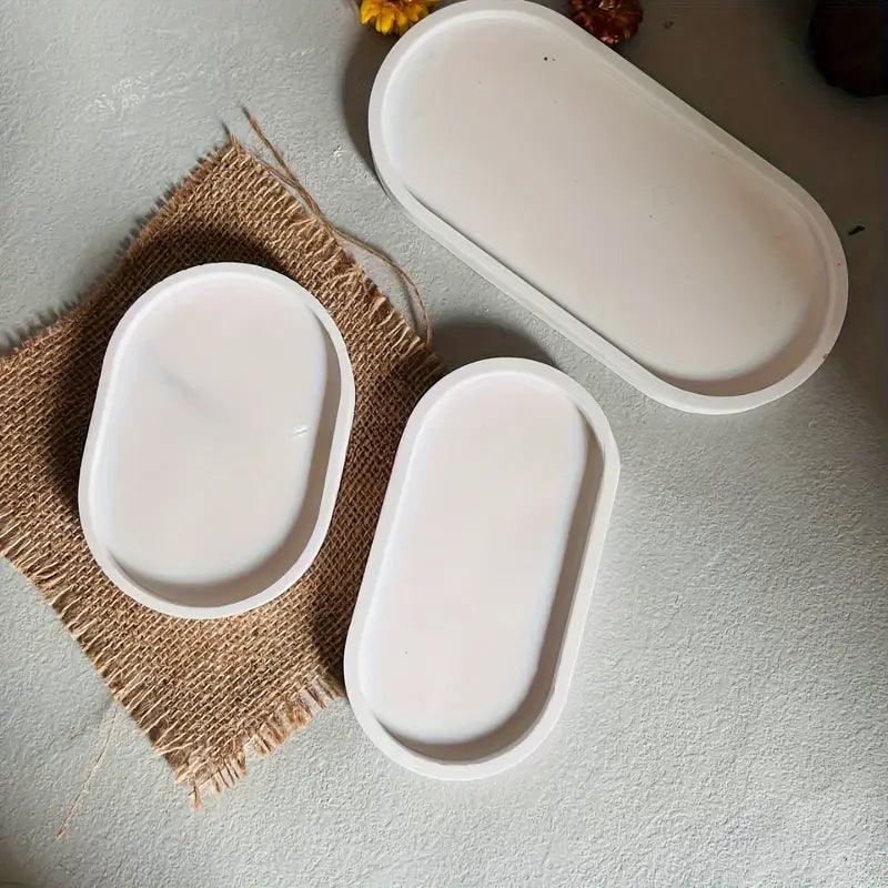 Silikonformen für kreative DIY-Projekte – 3-teiliges Tablett-Set in ovaler Form - BTSCreativ