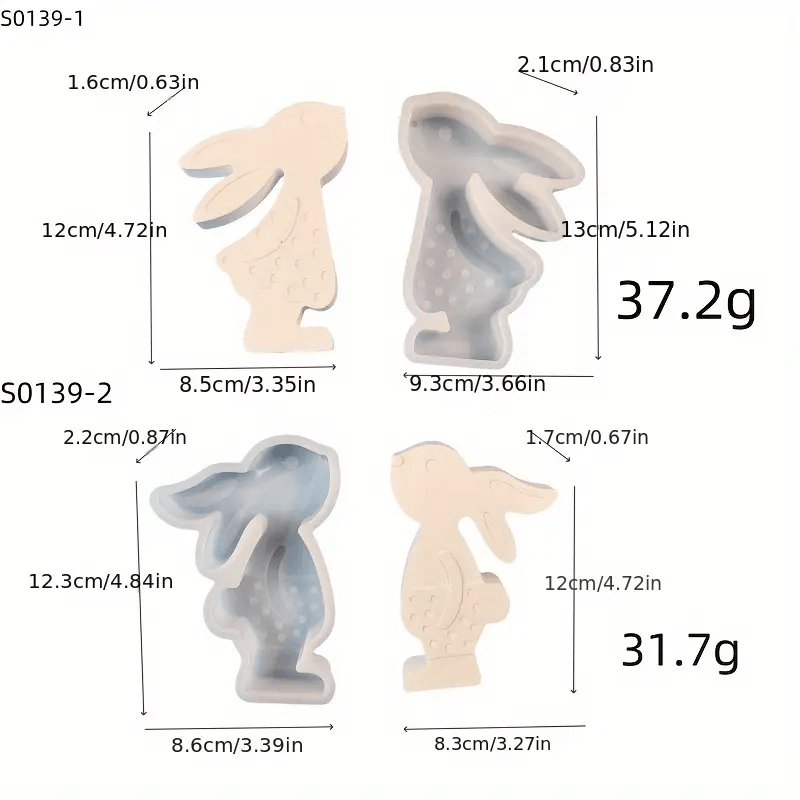Silikon-Gießformen für gemusterte Hasenfiguren – Perfekt für Heimdekoration - BTSCreativ
