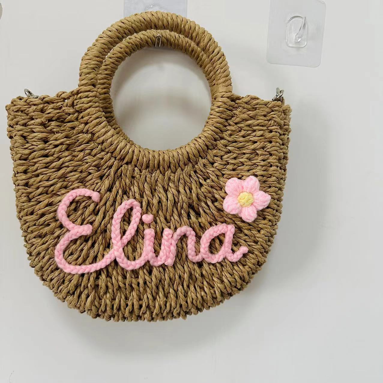 Personalisierte Strohtasche „Seaside Vibes“ – Handgefertigt & naturverbunden