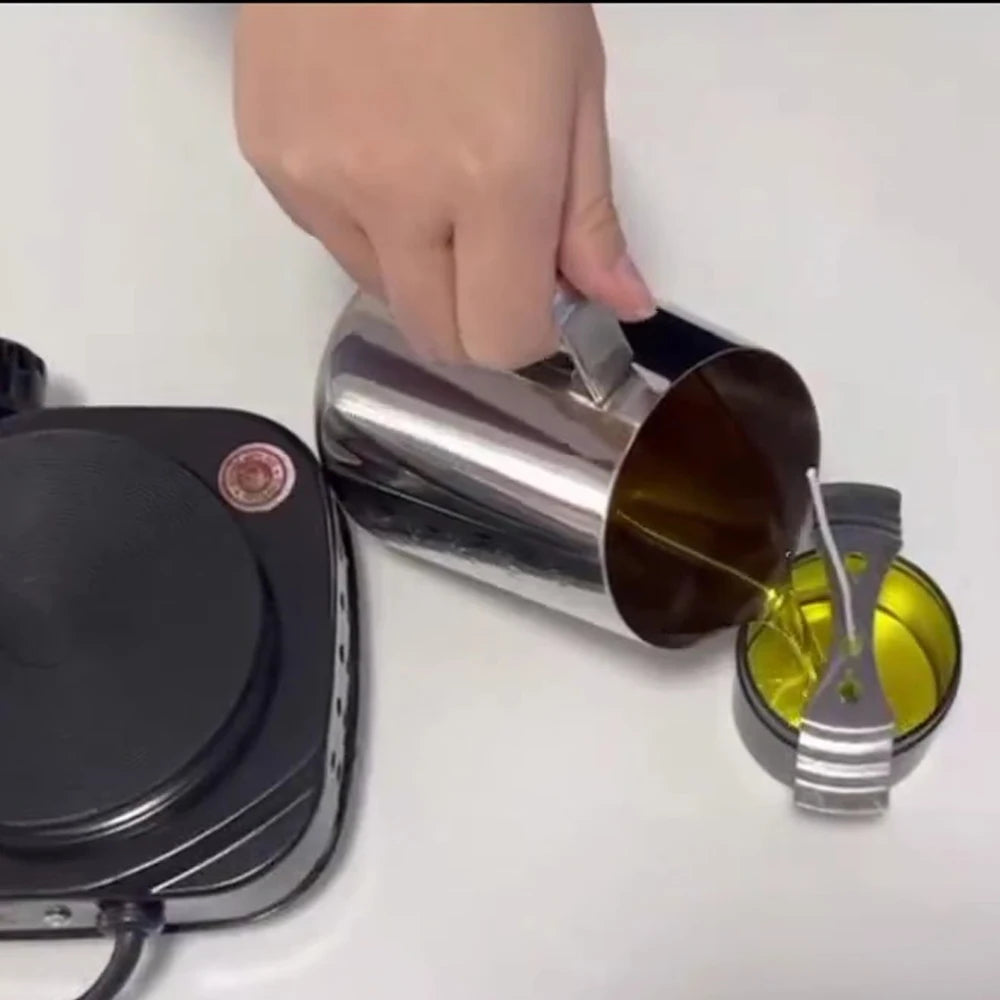 DIY - Kerzenherstellungsset – Komplettset mit Wachsschmelztopf, Messbecher, Thermometer & Zubehör