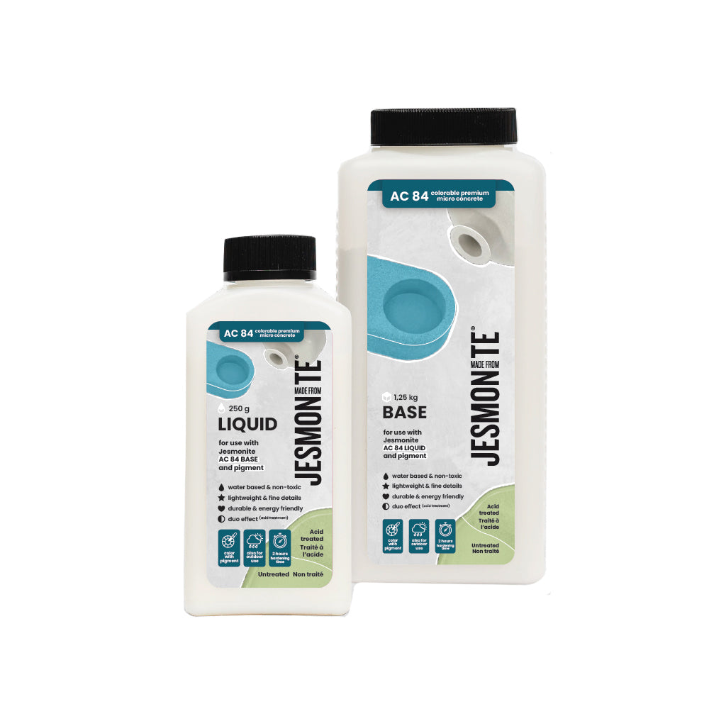 Jesmonite AC84 DuoSet (Small) – Schnellhärtend & Wetterfest – 250 ml Liquid + 1 250 g Base