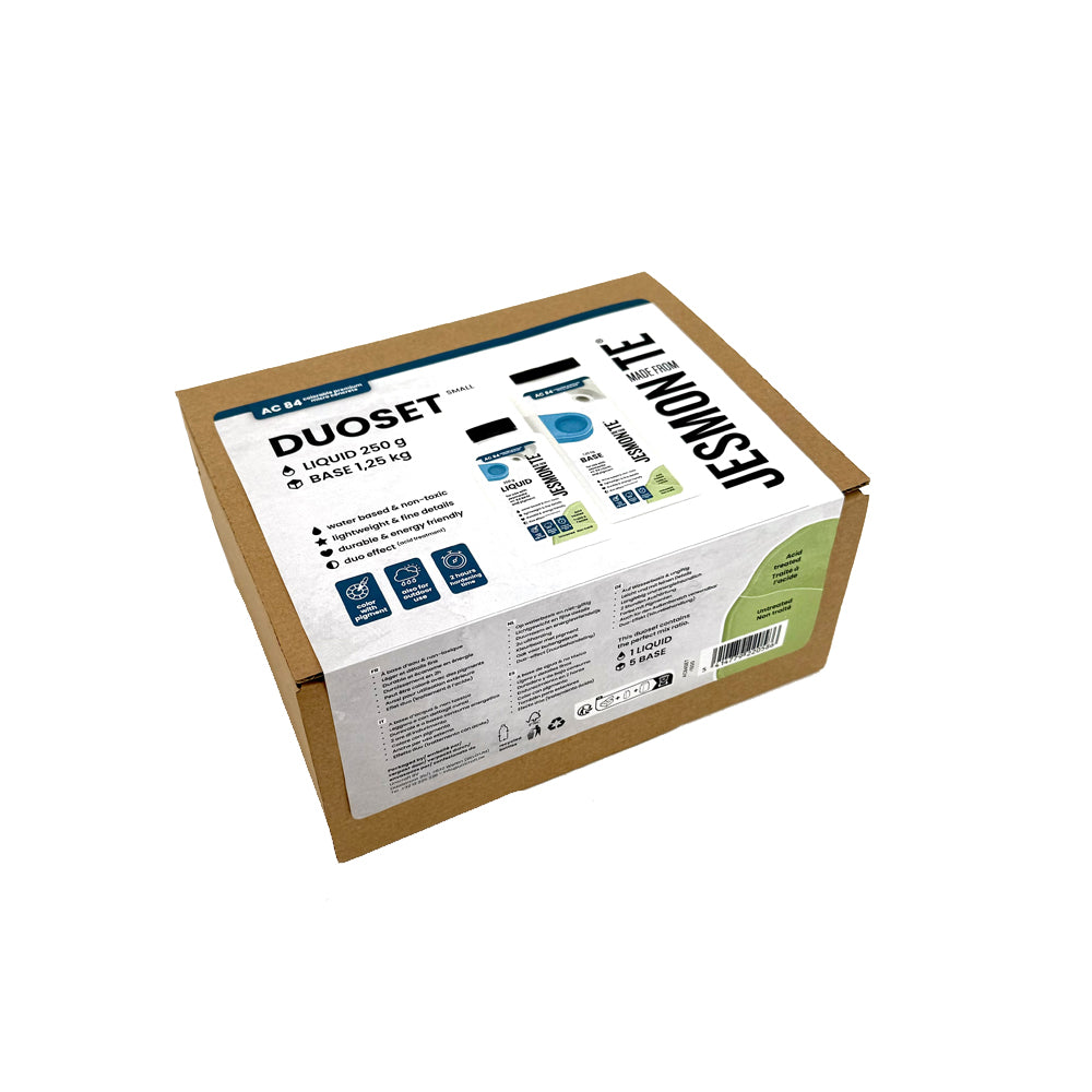Jesmonite AC84 DuoSet (Small) – Schnellhärtend & Wetterfest – 250 ml Liquid + 1 250 g Base