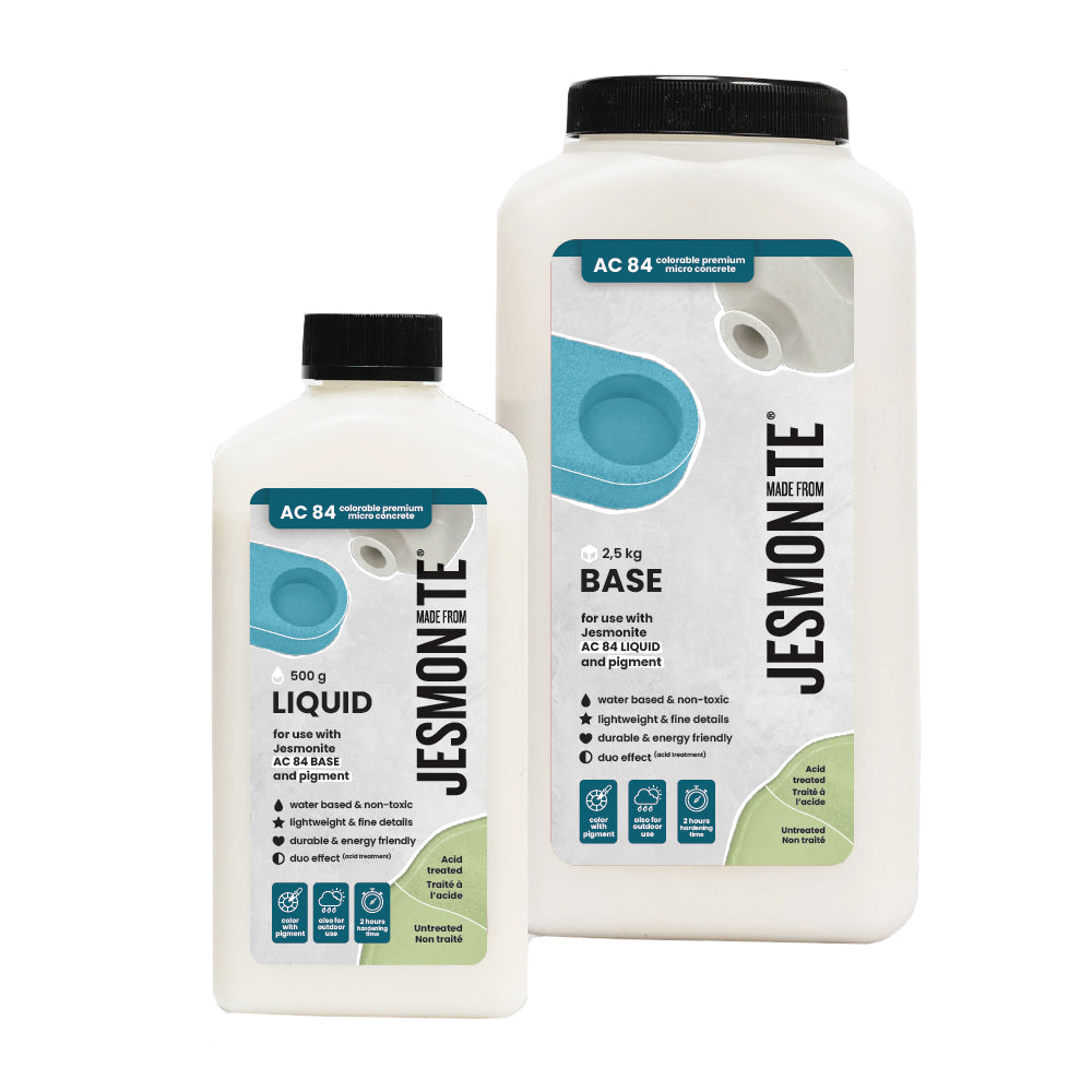Jesmonite AC84 DuoSet (Medium) – Schnelltrocknend & Wetterfest – 500 ml Liquid + 2.500 g Base