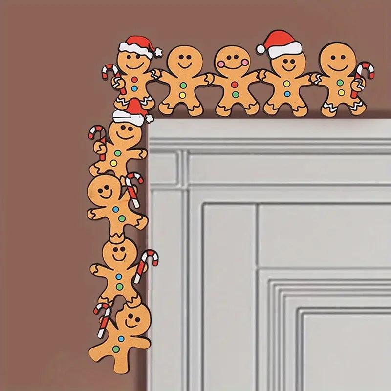 Weihnachtliches Ecke-Schild – Lebkuchenmänner-Dekoration mit Weihnachtsmützen - BTSCreativ