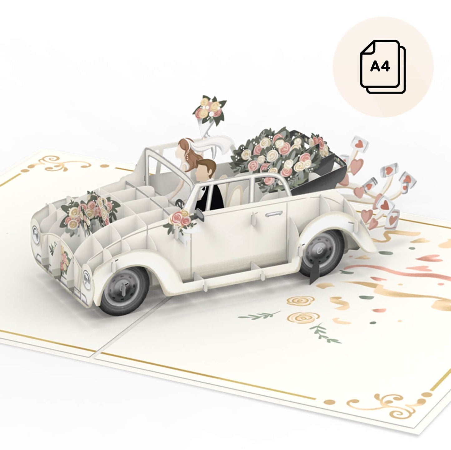 XXL Hochzeitsauto Pop-Up Karte