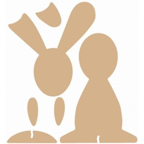 MDF Osterhasen "Bunny Boy & Bunny Girl" – 30 cm / 29 cm – Verspielte Frühlings- & Osterdekoration