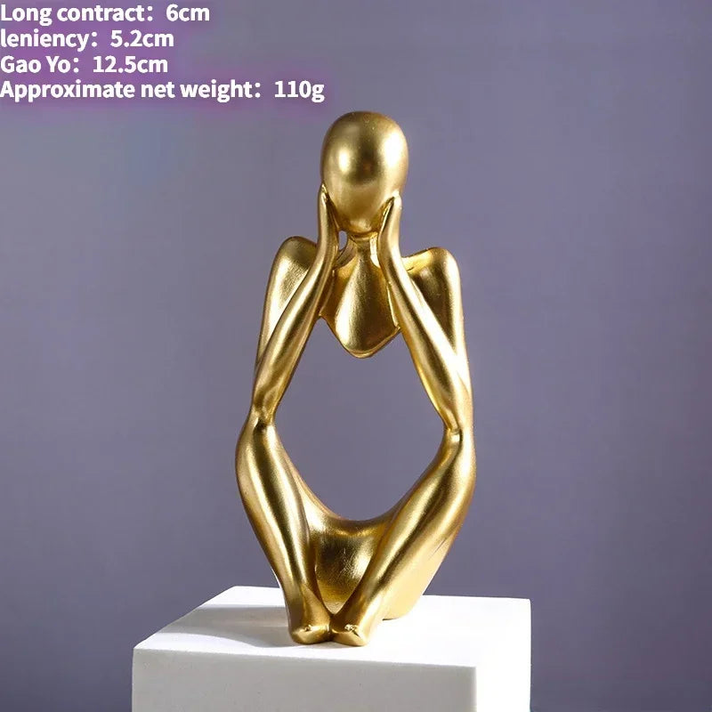 Abstrakte Figur „The Thinker“ – Deko-Skulptur im Nordic-Style (schwarz, weiß oder gold)