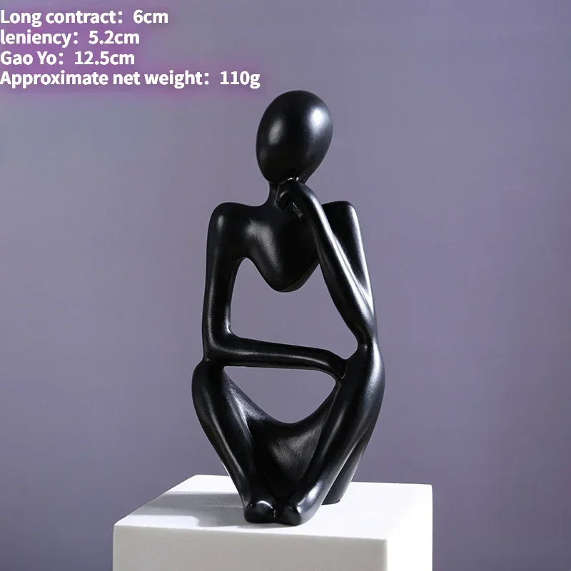 Abstrakte Figur „The Thinker“ – Deko-Skulptur im Nordic-Style (schwarz, weiß oder gold)