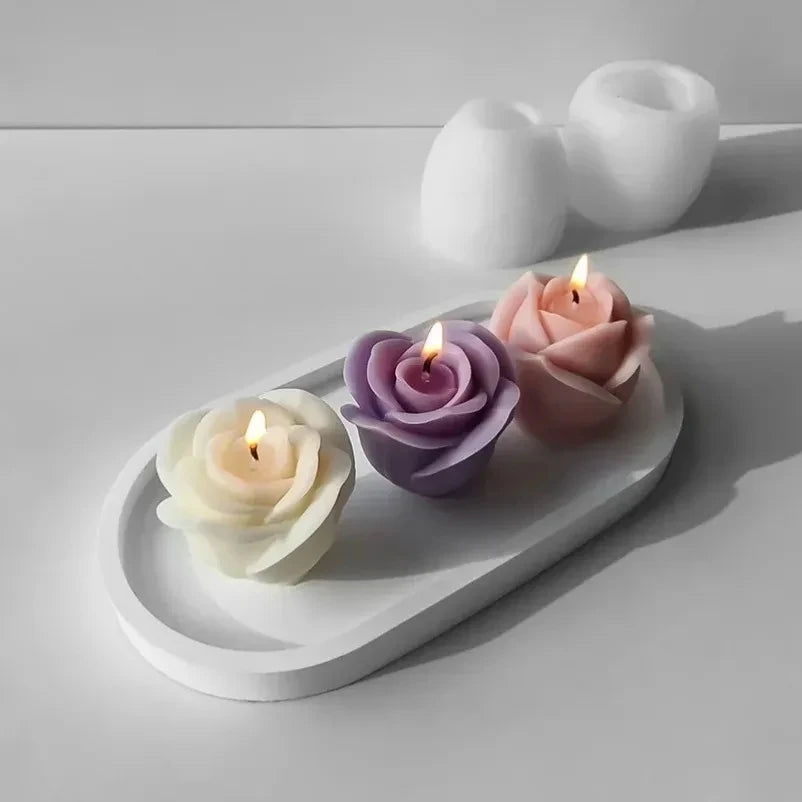 Silikonform „3D Blumenpracht“ – für Rosenkerzen, Seifen & Schokoladenkreationen