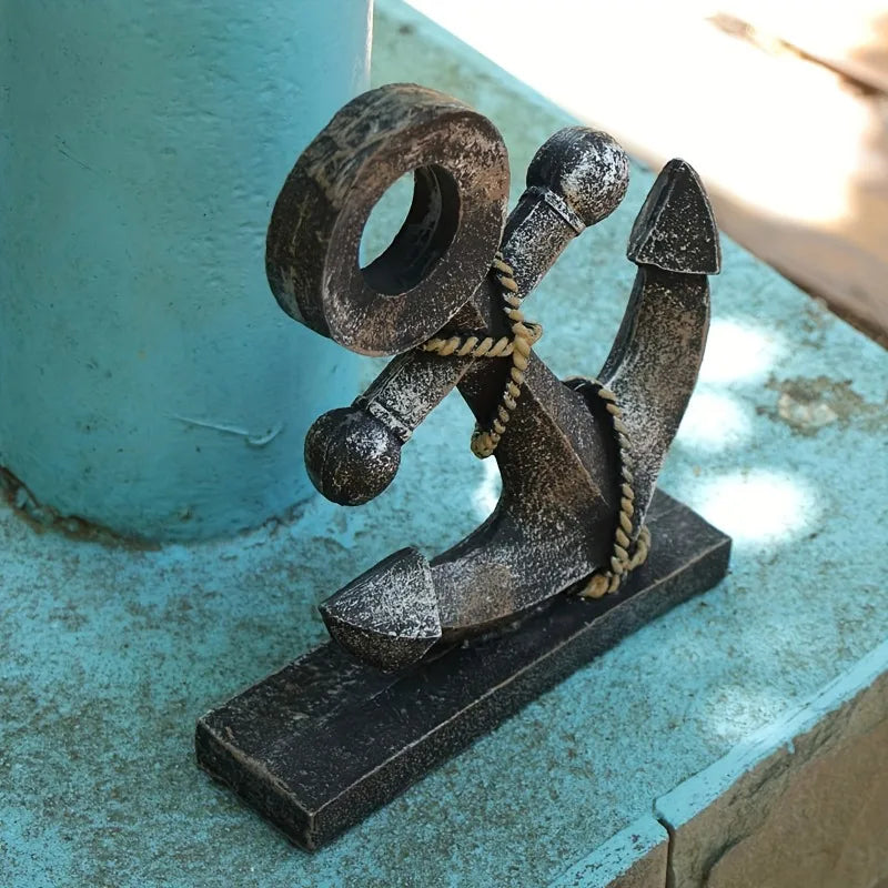 Dekoskulptur „Schiffsanker“ – Maritimes Retro-Design aus Harz