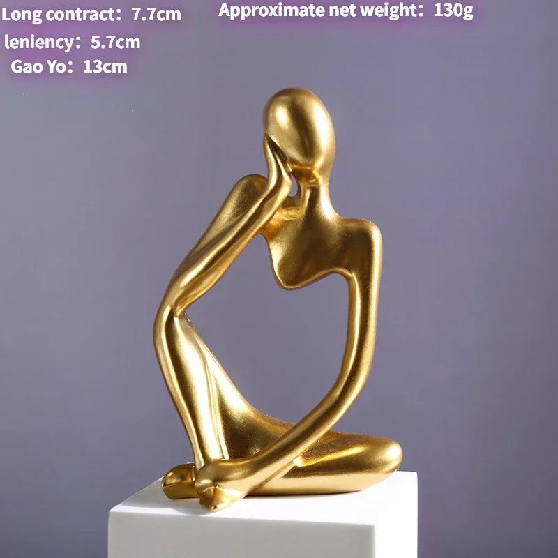 Abstrakte Figur „The Thinker“ – Deko-Skulptur im Nordic-Style (schwarz, weiß oder gold)