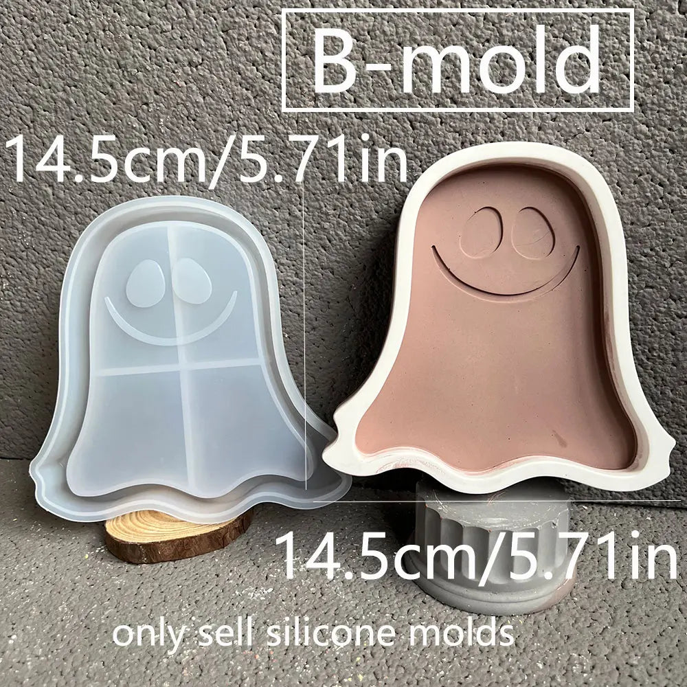 Halloween Silikonform – Kürbis, Geist & Hexe