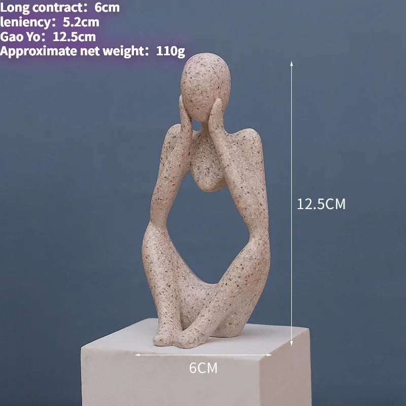Abstrakte Figur „The Thinker“ – Deko-Skulptur im Nordic-Style (schwarz, weiß oder gold)