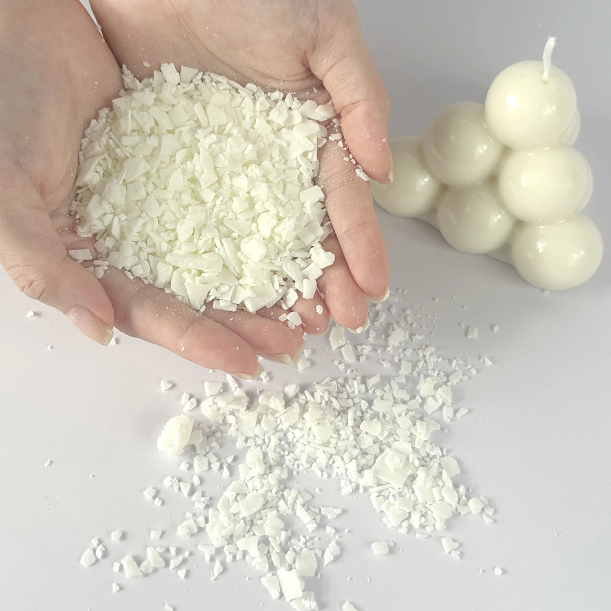 Natürliches Sojawachs (250 g / 500 g) – Körniges Kerzenwachs für DIY Duftkerzen, rauchfreie Kerzen & kreative Projekte