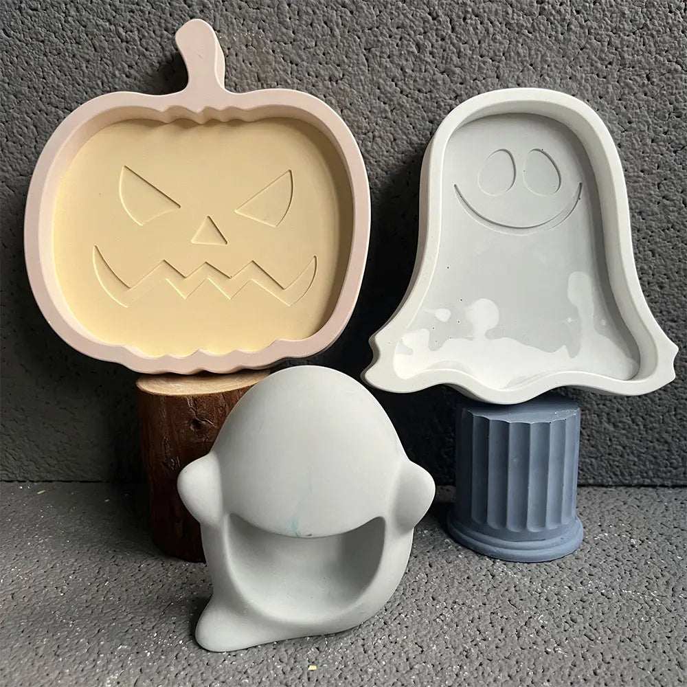 Halloween Silikonform – Kürbis, Geist & Hexe