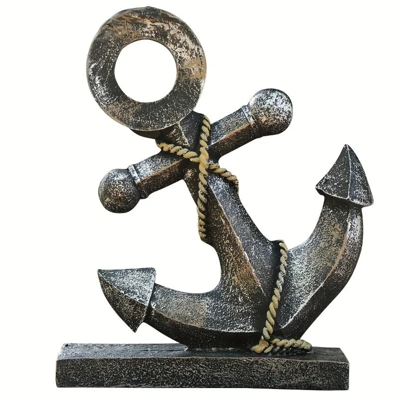 Dekoskulptur „Schiffsanker“ – Maritimes Retro-Design aus Harz