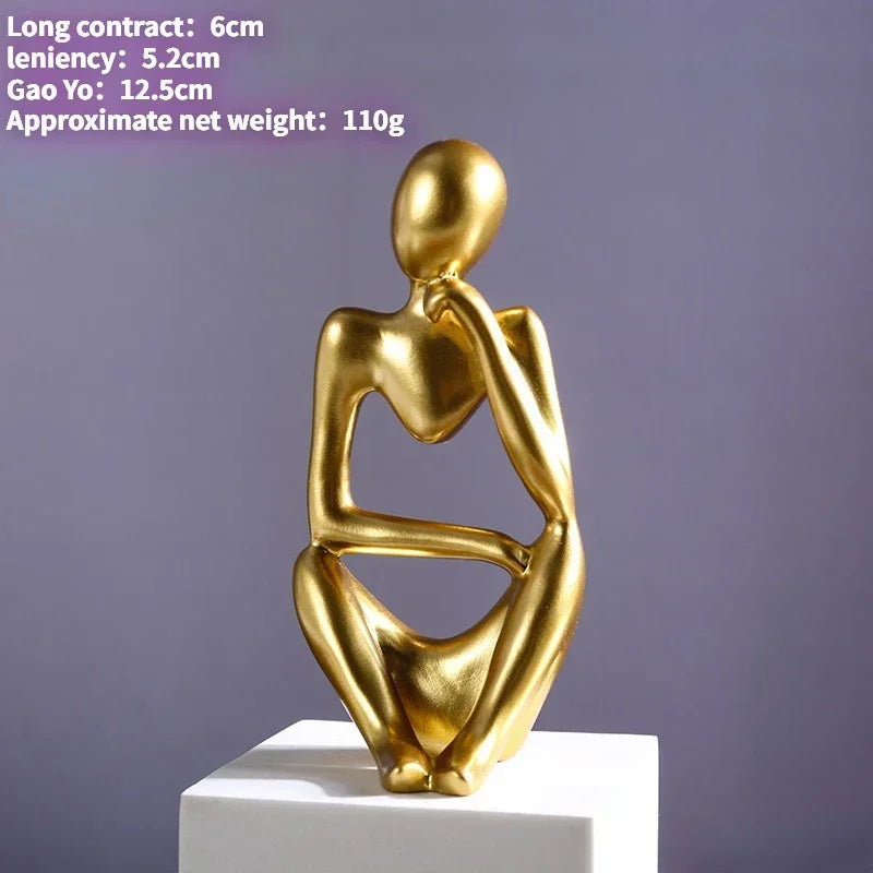 Abstrakte Figur „The Thinker“ – Deko-Skulptur im Nordic-Style (schwarz, weiß oder gold)