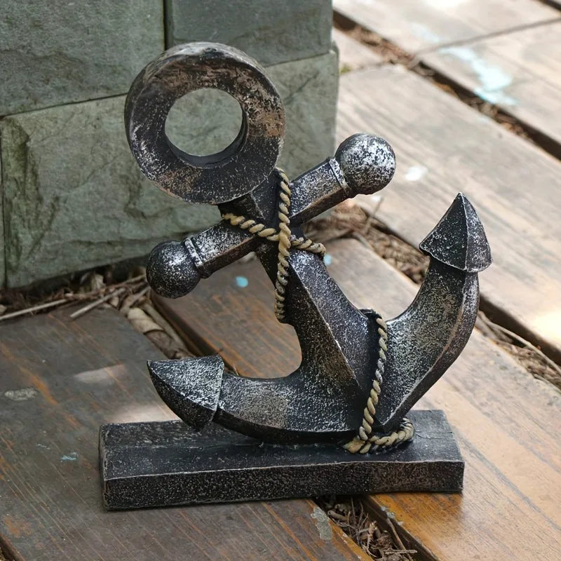 Dekoskulptur „Schiffsanker“ – Maritimes Retro-Design aus Harz