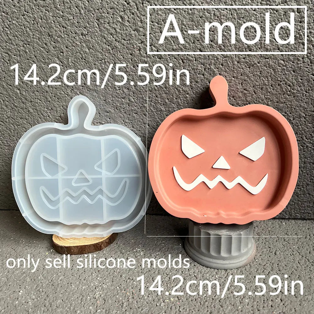 Halloween Silikonform – Kürbis, Geist & Hexe