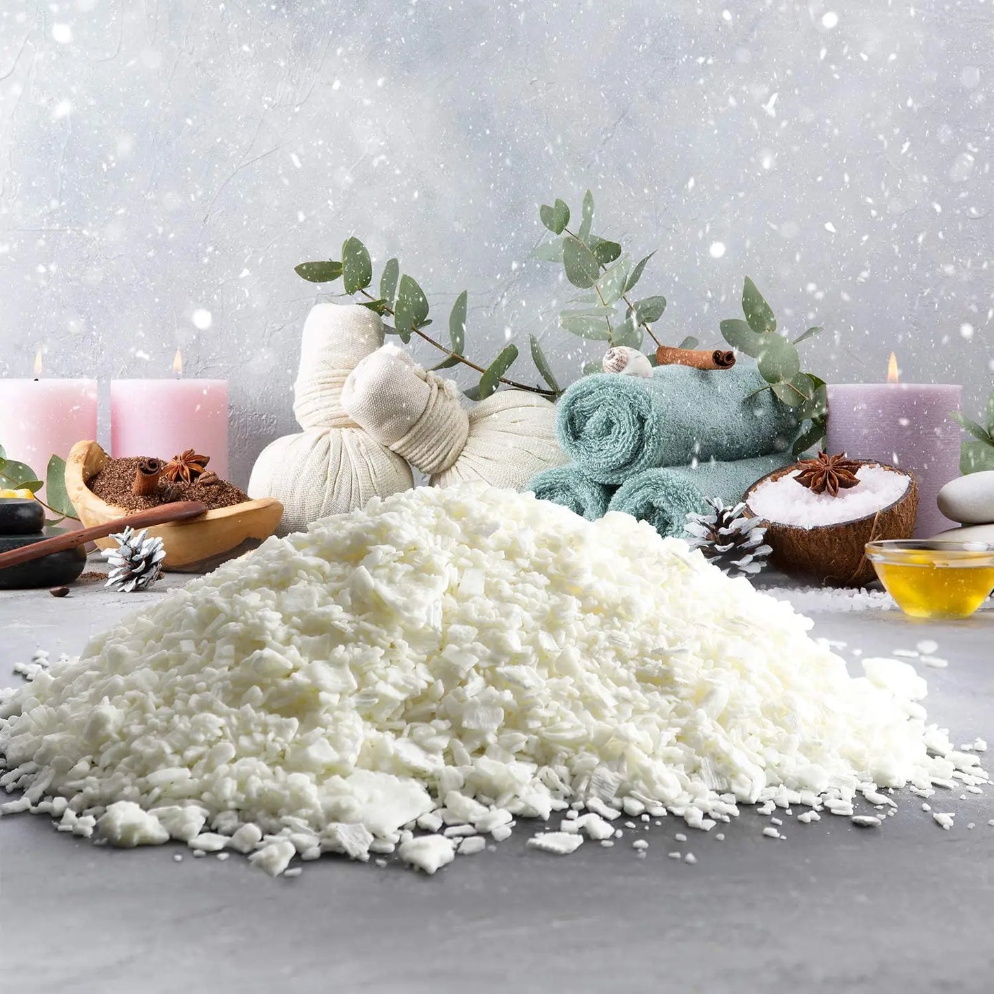 Natürliches Sojawachs (250 g / 500 g) – Körniges Kerzenwachs für DIY Duftkerzen, rauchfreie Kerzen & kreative Projekte