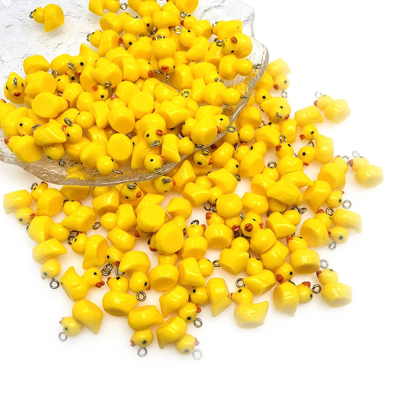 Mini-Enten-Anhänger aus Harz – Gelbe DIY-Charm-Perlen für Schmuck, Ohrringe & Bastelprojekte