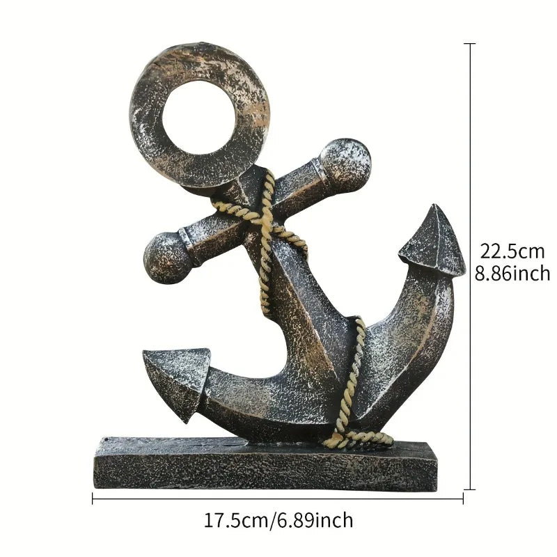Dekoskulptur „Schiffsanker“ – Maritimes Retro-Design aus Harz