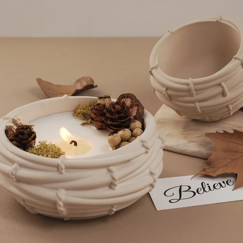 DIY Silikonform „Vogelnest“ – Unregelmäßige Mesh-Form für Kerzen, Gips, Zement & Harz | Kreative Lagerbox oder Dekorationsobjekt