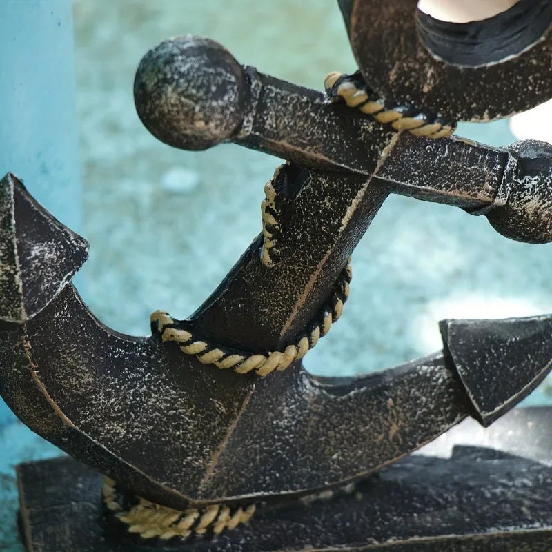 Dekoskulptur „Schiffsanker“ – Maritimes Retro-Design aus Harz