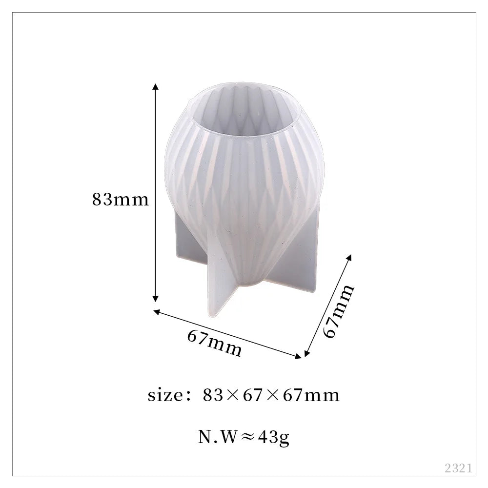 Silikonform für geometrische Kerzen – Zylinder, Kegel, Diamantstruktur & moderne Designformen
