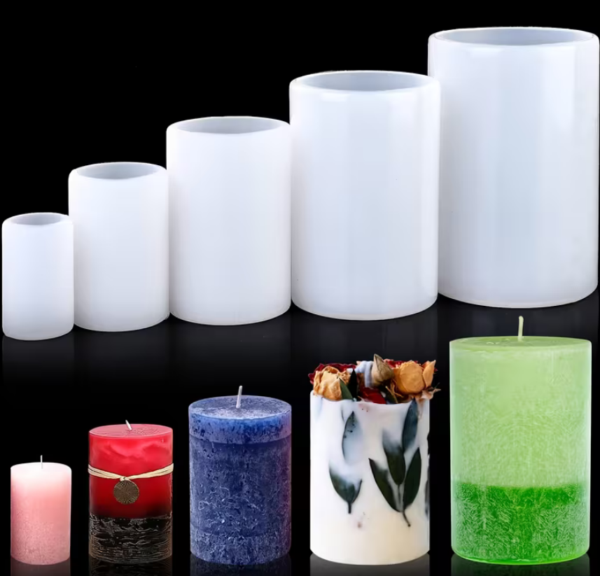 5 teiliges Zylinder Silikon Kerzenformen Set für Duft und Deko - 5 teiliges Zylinder Silikon Kerzenformen Set für Duft und Deko - BTSCreativ